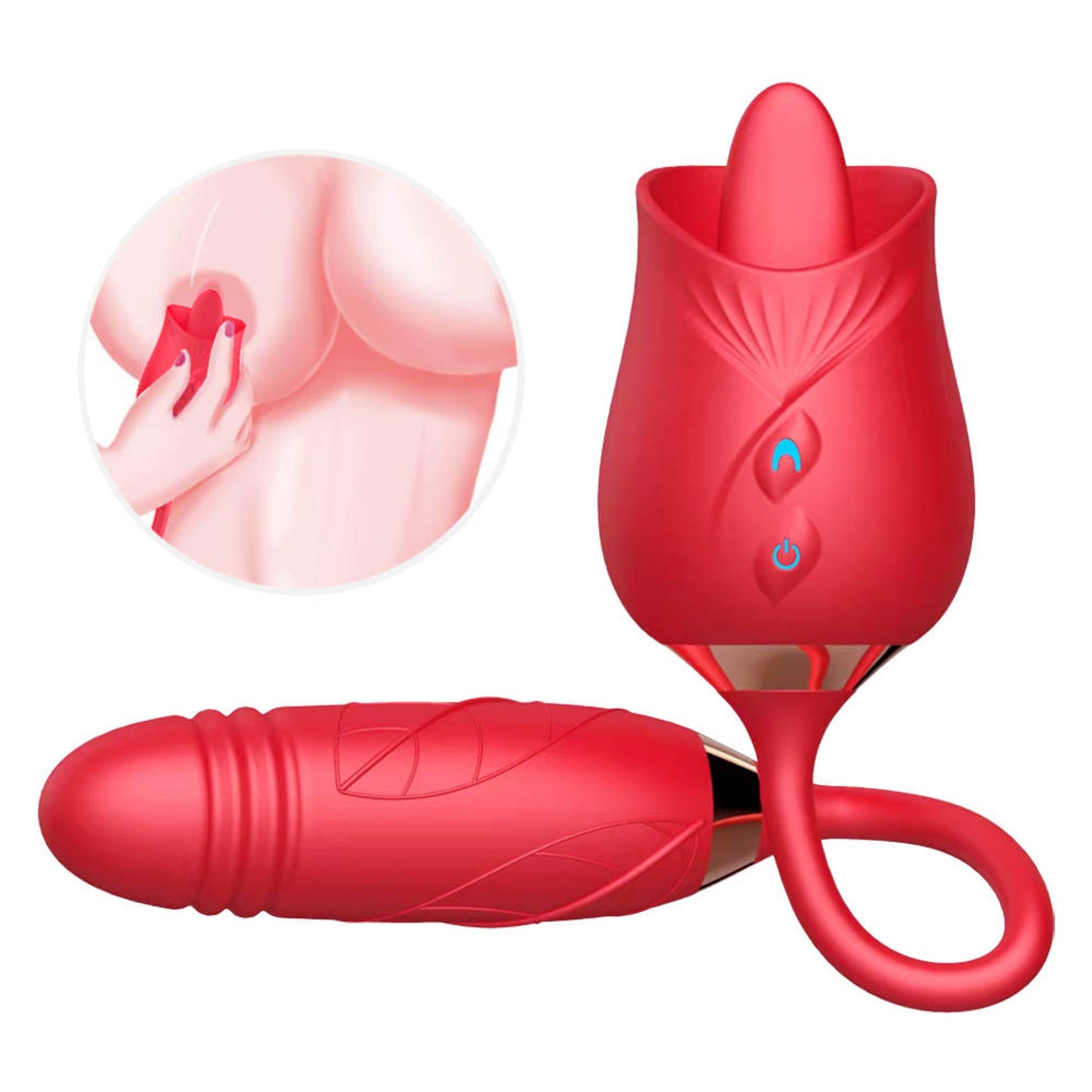 Rose Tongue Extender with Dildo